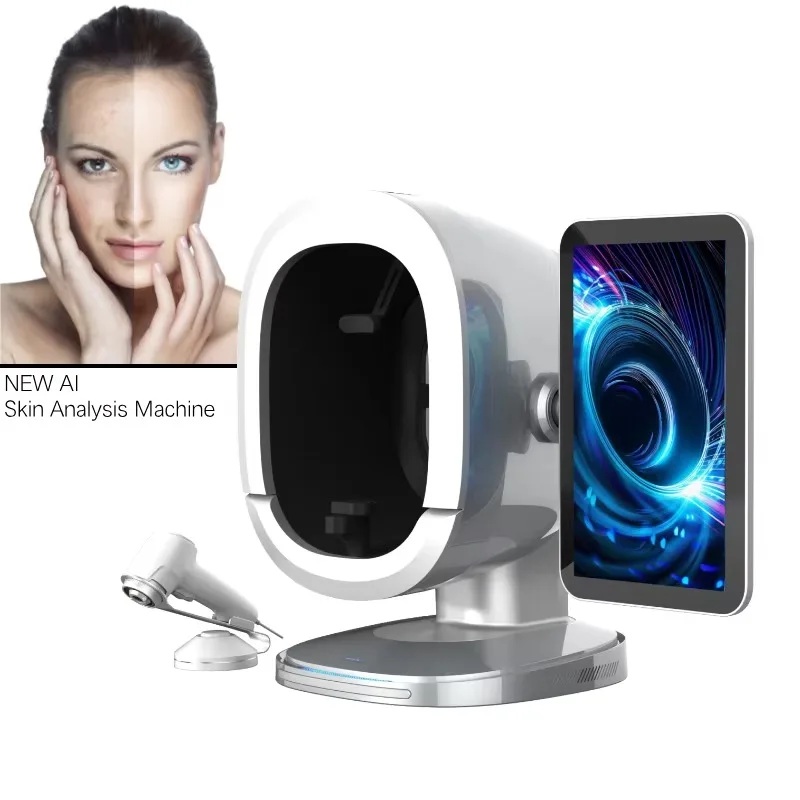 最新の3D AIインテリジェント肌分析器 フェイススキャナー 肌分析マシン フェイシャルテスター スキャナー 19言語対応
