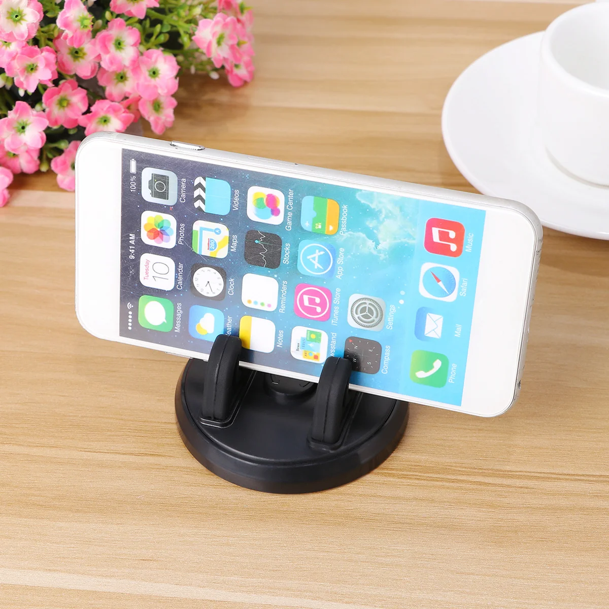 

2pcs 360° Rotatable Car Phone Holder Silicone Dashboard Mount For Smartphone Hands-Free Driving Universal Bracket Accessory