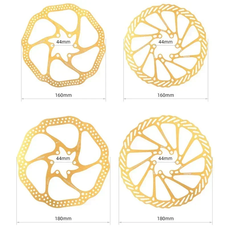 TOOPRE G3/HS1 160mm 180mm Mountain Bike Gold Brake Disc High Strength Stainless Steel 6 Hole Mountain Bike Accessories