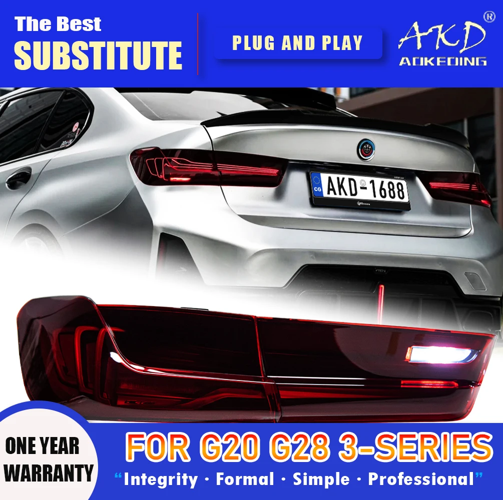 

AKD Tail Lamp for BMW G20 G28 3-series LED Tail Light 2019-2021 330i 320i 325i Rear Fog Brake Turn Signal Automotive Accessories