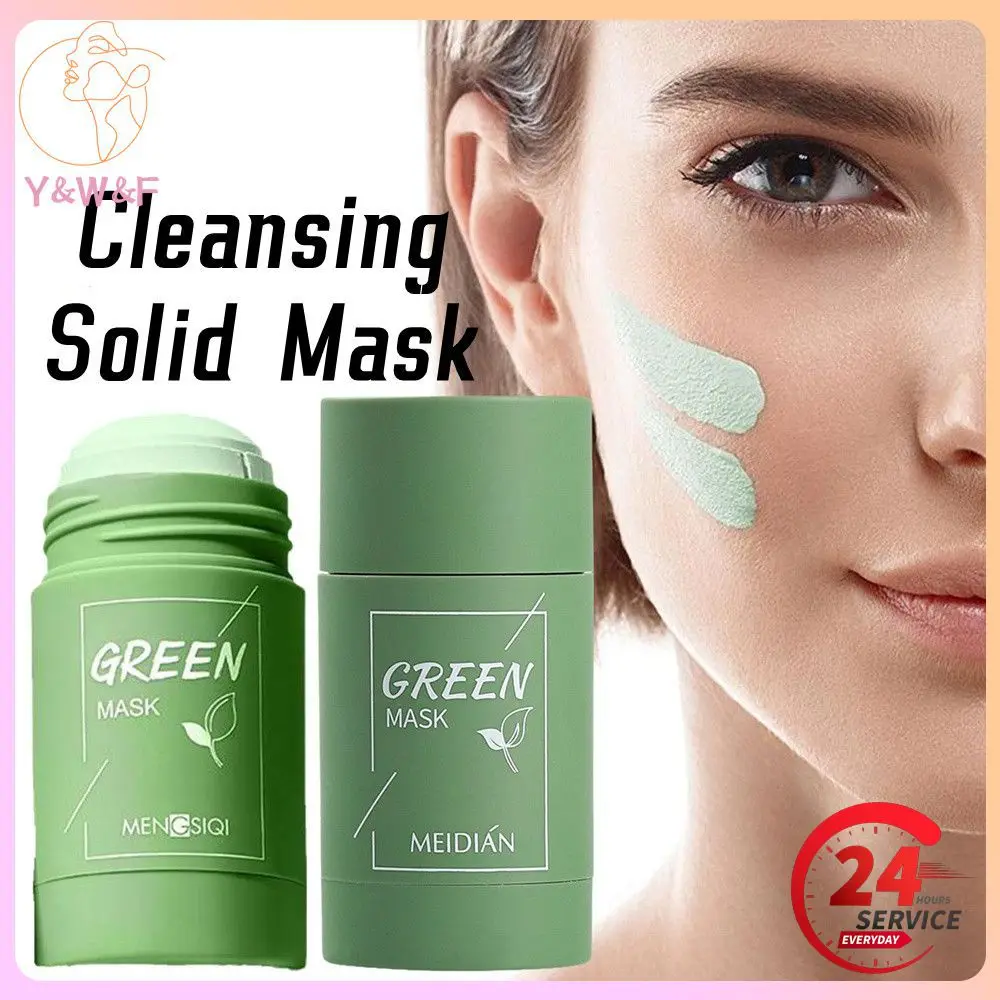 Eggplant Solid Mask Moisturizing Green Tea Mask Oil Control Anti-Acne Deep Cleansing Mud  Mask Skin Portable Beauty Skin Care