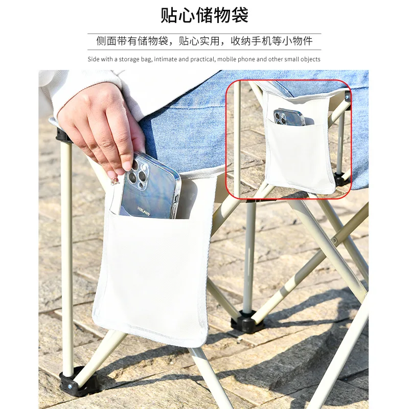 كرسي تخييم محمول قابل للطي مع مسند للقدمين للمشي لمسافات طويلة والنزهات والصيد والمناسبات الخارجية وتصميم مريح مع آمن #5