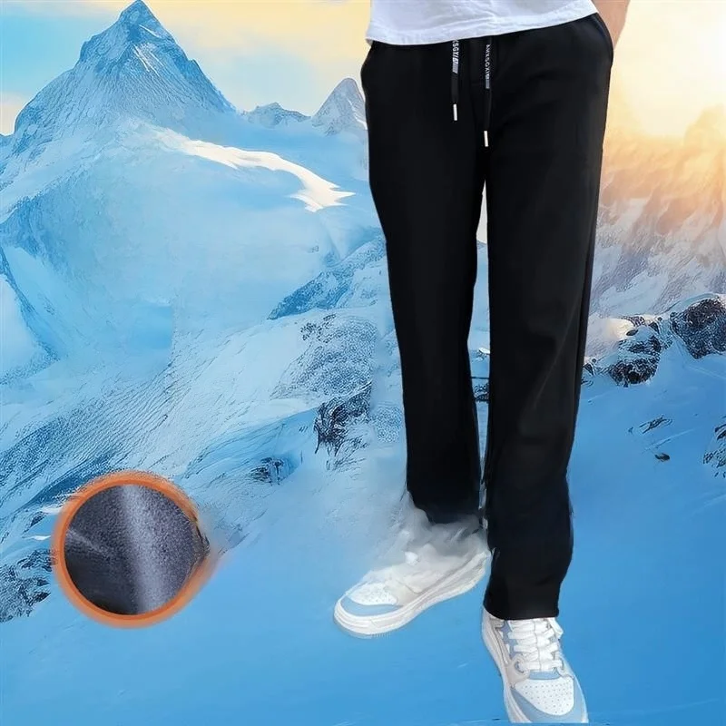 

Мужские утепленные брюки на флисовой подкладке для осени и зимы, повседневные, свободные, ветрозащитные, водонепроницаемые, теплые, модные, городские, с высокой талией