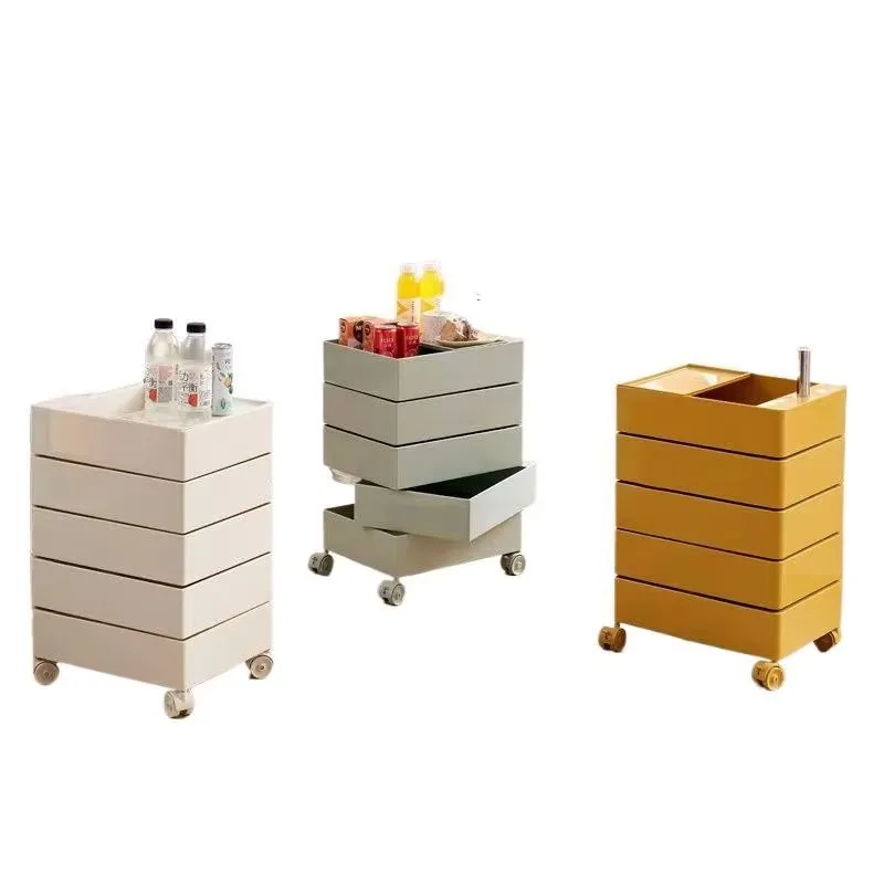 الحد الأدنى من البلاستيك طاولة جانبية لغرفة النوم منضدة طاولة القهوة قابل للتعديل المتداول صالون الشعر عربة مع عجلات أثاث المنزل #4