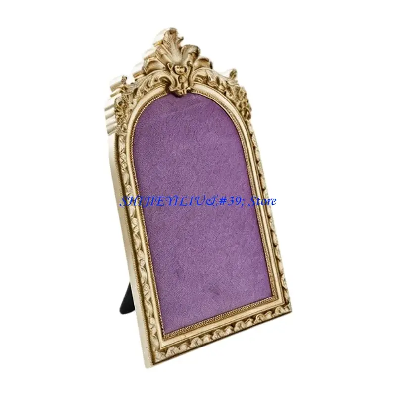 E21F Unique Resin Jewelry Display Stand with Stable Base Photo Frame for Multipurpose Storage and Elegant Decors Use