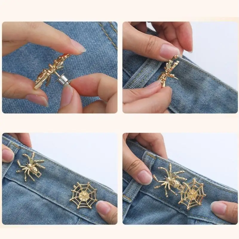 652f 3Pieces Canda da Ajustadores cintura Pin Spiderweb Shaper Buttons para homens e mulheres Uso
