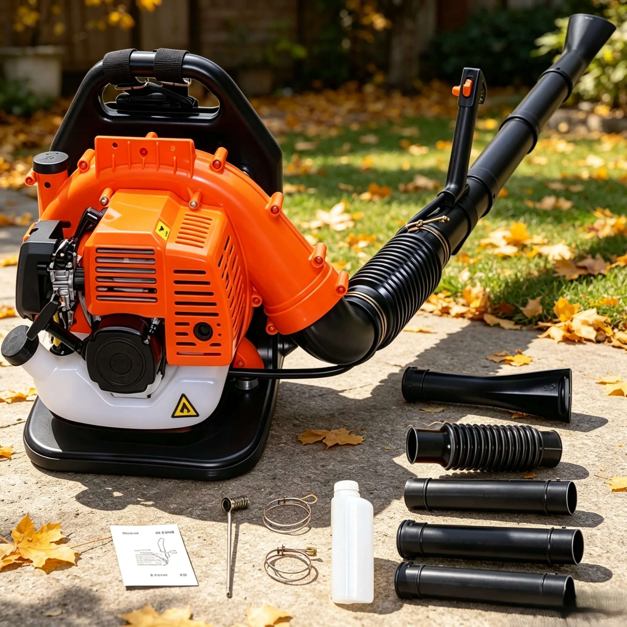 58CC Backpack Leaf Blower, 2.7KW 2-Stroke Gas Powered Leaf Blower with Adjustable Breathable Shoulder Straps, Powerful Gas Blower for Yard Leaf, Snow, Road Cleaning