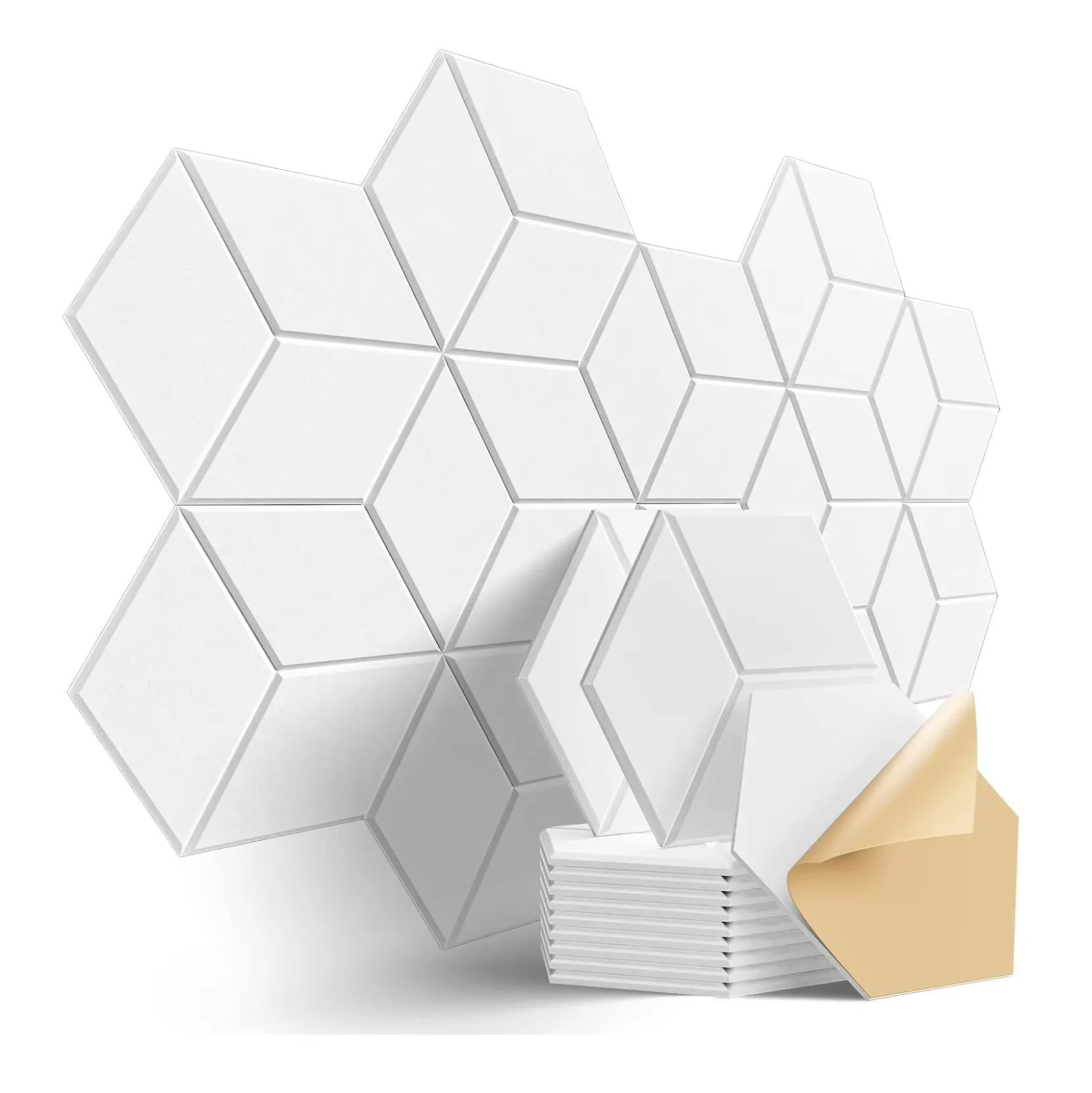 

2026 Шестиугольная декоративная стеновая панель из переработанных материалов, изогнутая облицовка для стен, современная 3D-панель, акустическая звукопоглощающая панель-ламель