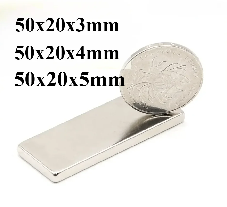 N35 50x20x3 50x20x4 50x20x5 Rectangle motror Neodymium Bar Block Strong Magnets Ebike Rare Earth Magnets  Fridge Family Search