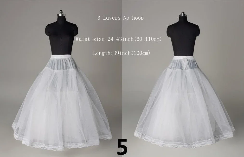 Anágua do casamento Crinoline, saia branca, 6 estilo, alta qualidade, novo