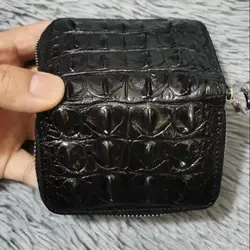 2023 New Back Crocodile Leahter Card Holder Genuine Leather Leisure Card Bag Fashion zipper Card Case 50