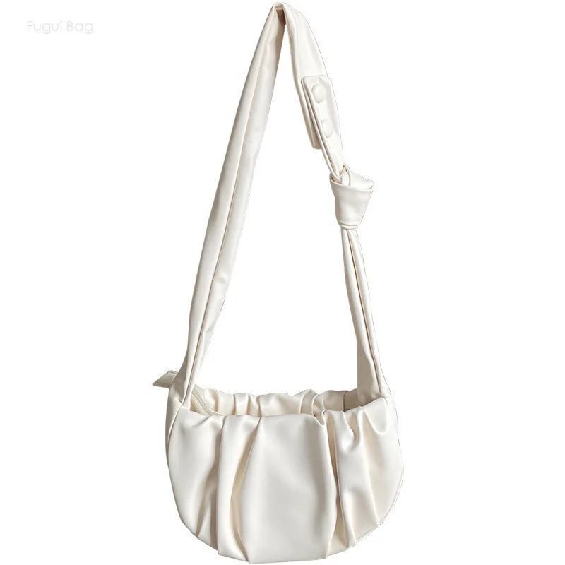 Women's Shoulder Bag Underarm Bag Dumplings Bag New Fashion Simple and Casual Trend Pleated and Versatile Clouds