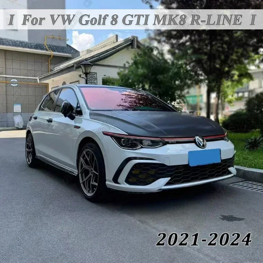 Side Spoiler For VW Volkswagen Golf 8 MK8 GTI R-Line 2021-2024 Front Bumper Side Spoiler Wind Knife Black Accessories