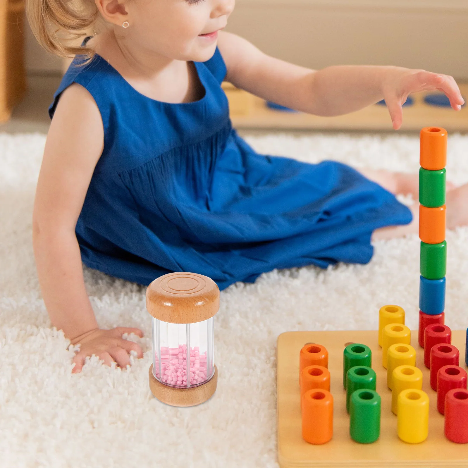 

Rain Sound Tube Wooden Plastic Kids Musical Instrument For Toddlers Cognitive Interactive Play Early Education Gift