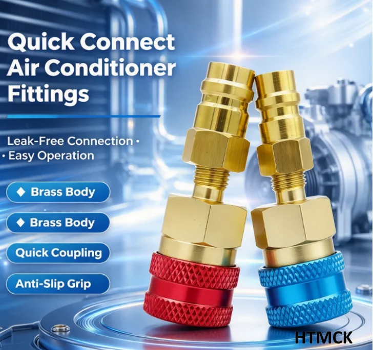 HTMK Car Airconditioning Fitting For For R1234YF To R134A High Low Side Adapter Fitting Connector HotAdapter Quick Fitting Coupl