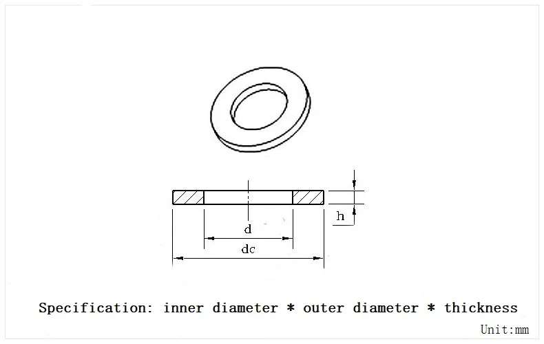 M1.6 M5 M6 M8 M10 M12 M14 M16 M18 M20 M22 M24 M27 M30 304 Stainless Steel Flat Washer for Screw Bolt Plain Gasket Flat Metal