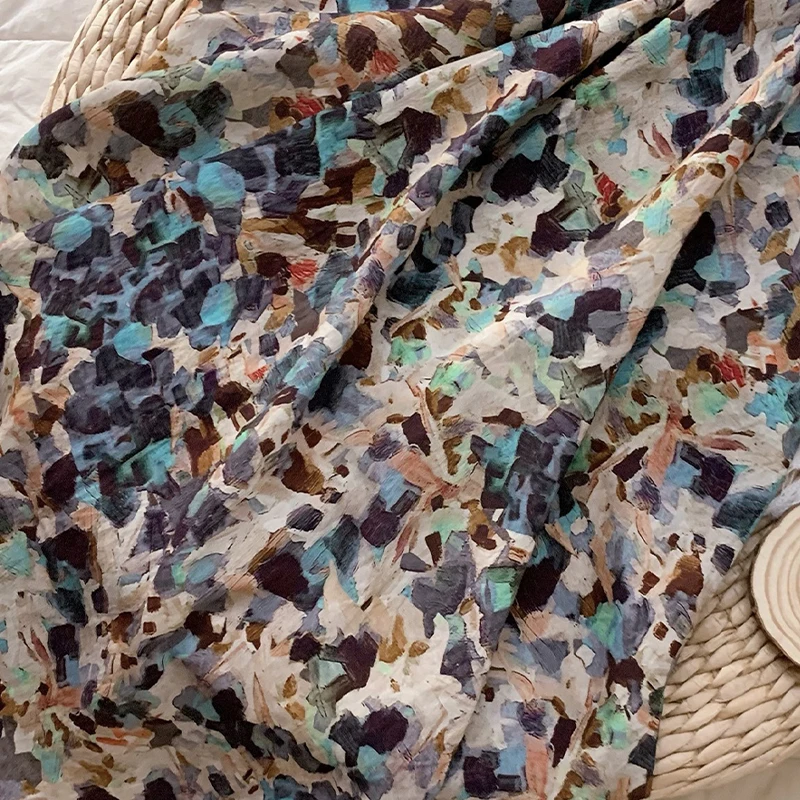 

2025 Tencel linen fabric sewing summer dresses, shirts and tops, printed ramie fabric. 원단