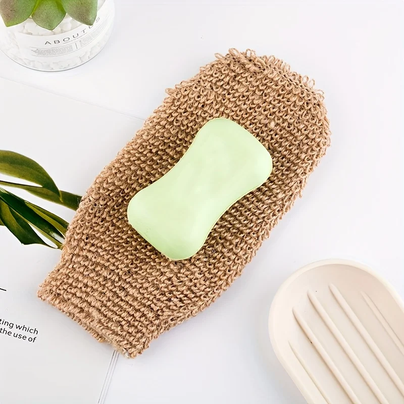 Double-Sided Exfoliating Shower Gloves, Soft & Gentle, Medium Hardness, Anti-Scratching, for Spa, Massage, Body Scrubs, Skin