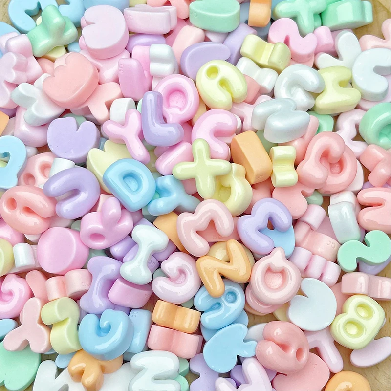 Suministros de Decoración para Fundas de Teléfono y Horquillas para el Cabello con Pegamento de Crema DIY, Mini Letras Mixtas de Resina, Accesorios, Calcomanías de Letras Inglesas ABCD, 20 Piezas
