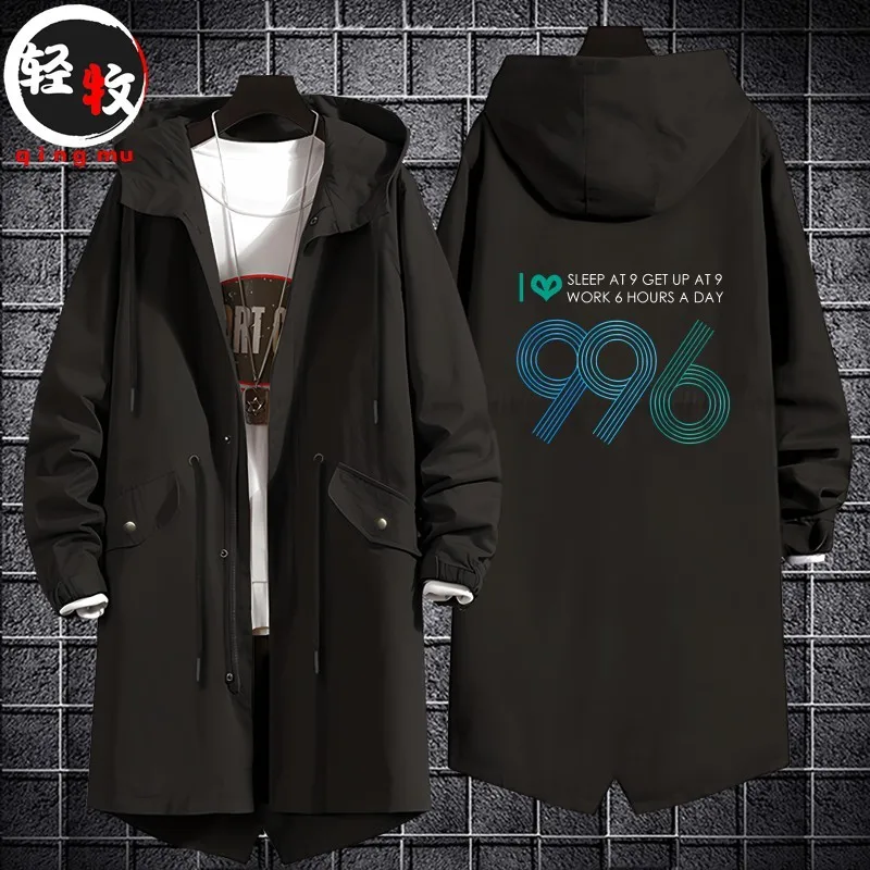 

Куртка-пуховик средней длины с капюшоном, рабочая одежда, хлопковая, модная, брендовая, весна-осень-зима, из полиэфирного волокна, приталенный крой, молодежная, P...