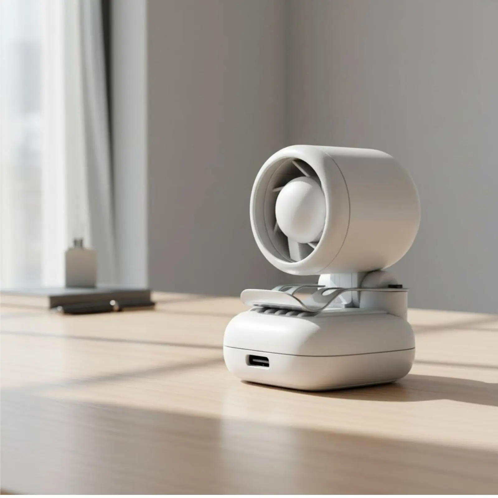 Small Clip Fan Strong Wind USB Clip Fan Cooling Device 3 Speeds Home Appliance Rechargeable Battery for Students, Outdoor, Hat view 5