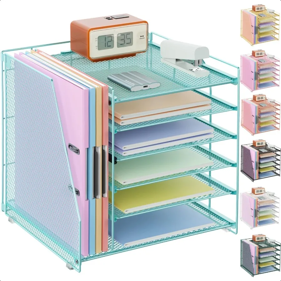 

gian Desk Organizers and Accories 6Tier Paper Organizer with Magazine rack File Organizer for Desk Office Desk Accories Workspa