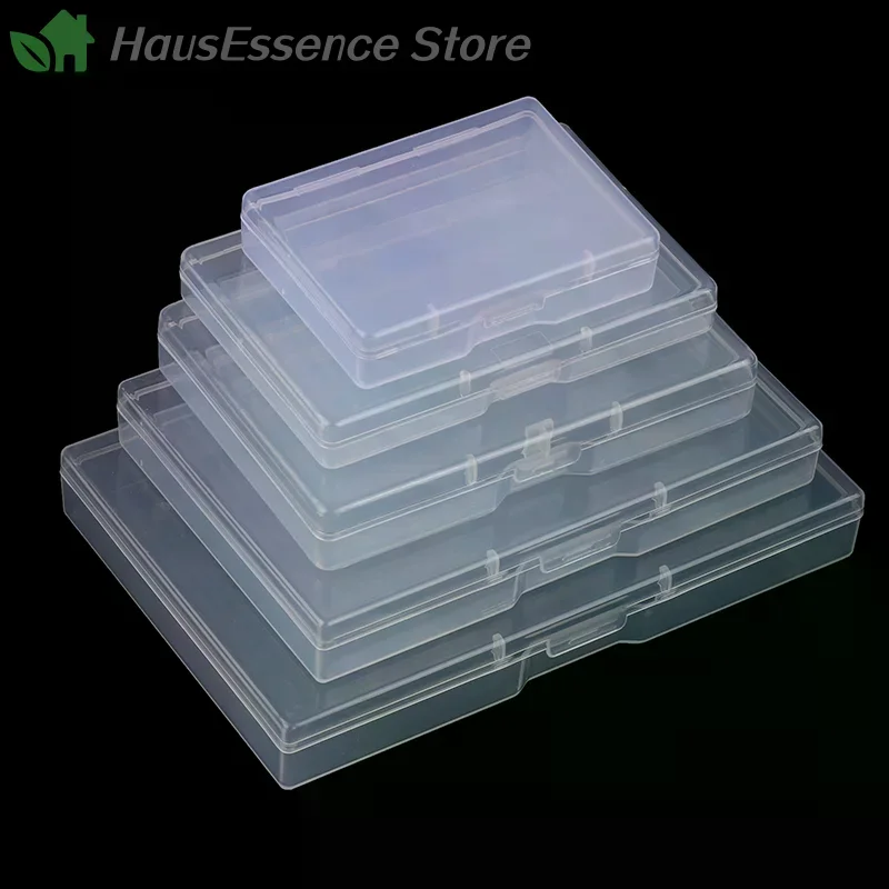 ※Transparent Plastic Box Rectangular Translucent Packing Storage Organizer Case Dustproof Durable Strong Jewelry