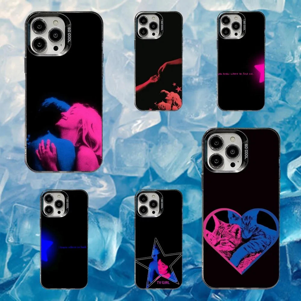 

TV Girl matching Couple Phone Case For iPhone 16,15,14,13,12,11,Mini,Pro,SE,MAX White Matte Shockproof Cover
