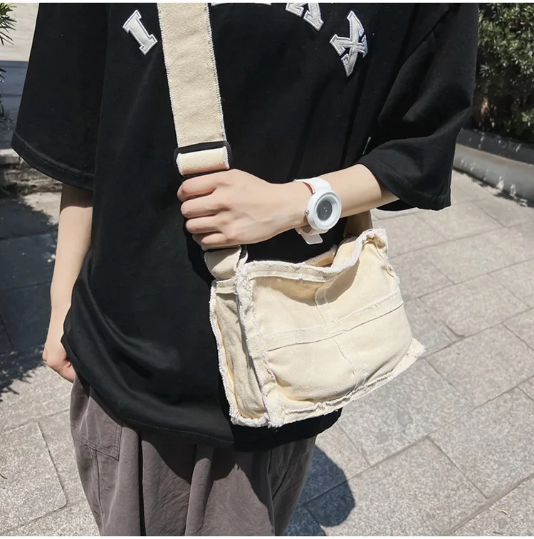 Women Little Canvas Shoulder Bag Female Thick Cloth Small Messenger Bag Retro Vintage Crossbody Bags Cute Zipper Purse For Girls