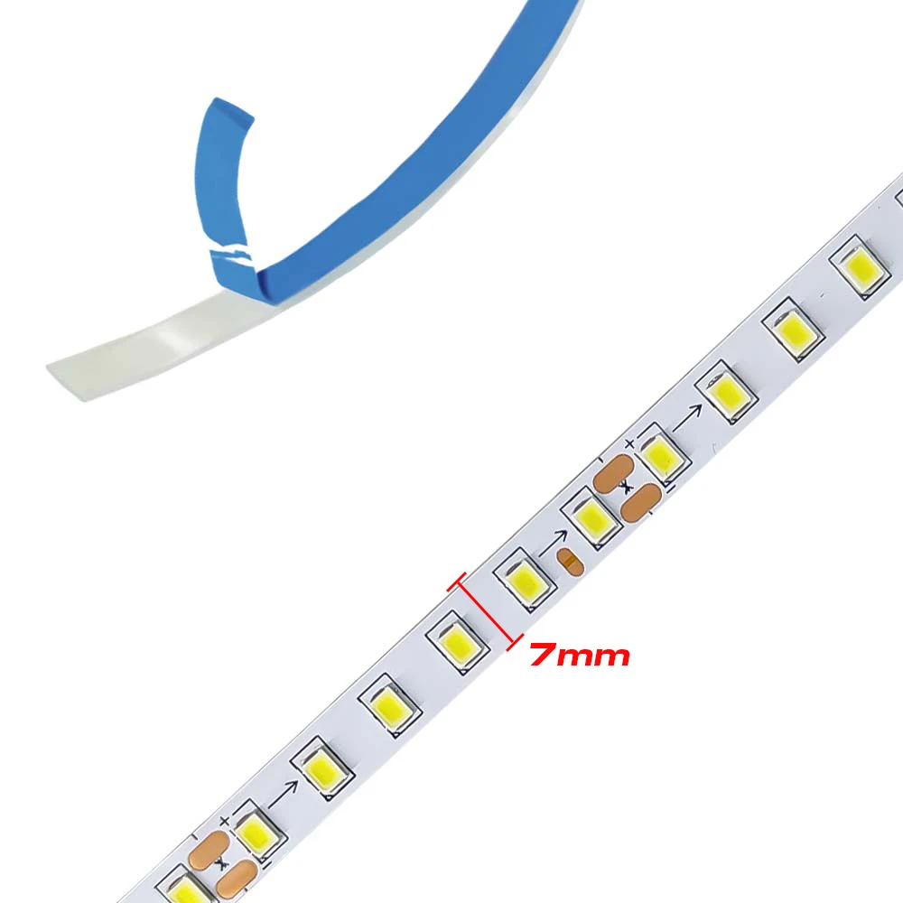 ナイトライト付きLEDストリップ,定数電流,5メートル,2835-7mm,120d,6b10c,3000k,4000k,6500k