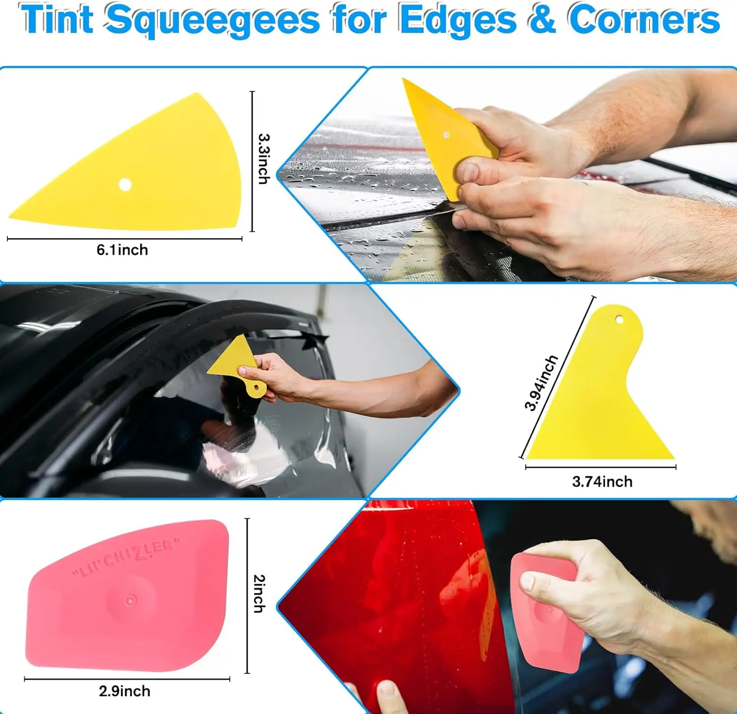 Car Wrapping Tools Kit Window Film Tinting Tool Vinyl Wrap Tool Kit Auto Foil Set Vinyl Tint Squeegee Scraper Cutter Knife