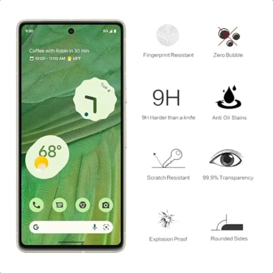Progettato per Google Pixel 7 Pellicola salvaschermo in vetro temperato 9H Hardn Alta chiarezza Antigraffio Senza bolle Confezione da 3