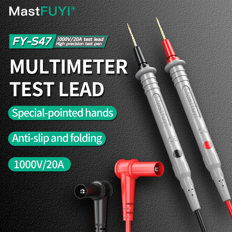 

MASTFUYI FY-S47 Multimeter Test Leads Universal Cable 1000V 20A 10A Measuring Probe Pen For MultiMeter Tester Wire Tips Wire Pen