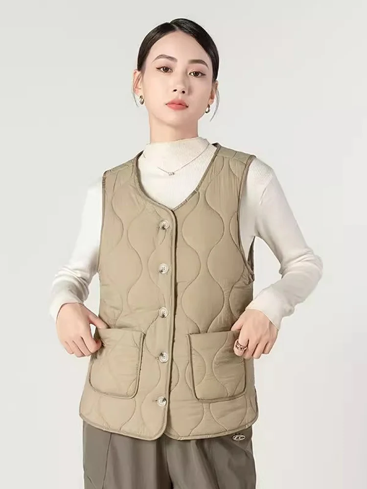 Wear on Both Sides Women Cotton Vests 2024 New Winter Plus Velvet Sleeveless Female Jackets Casual Thick Warm Quilted Waistcoat