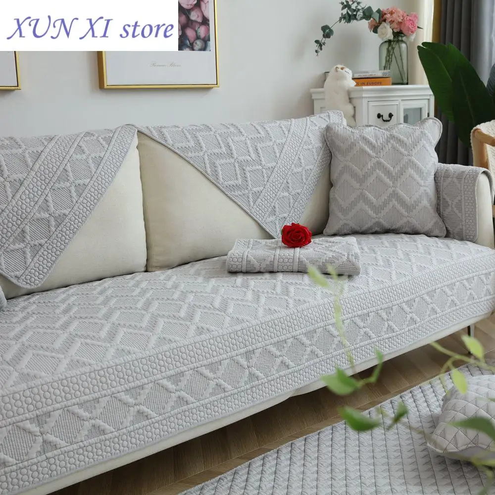 

New Double-sided Cotton Sofa Covers Cushion Four Seasons Sofa Towel Modern Simple Living Room Corner Couch Cover Armrest Towel