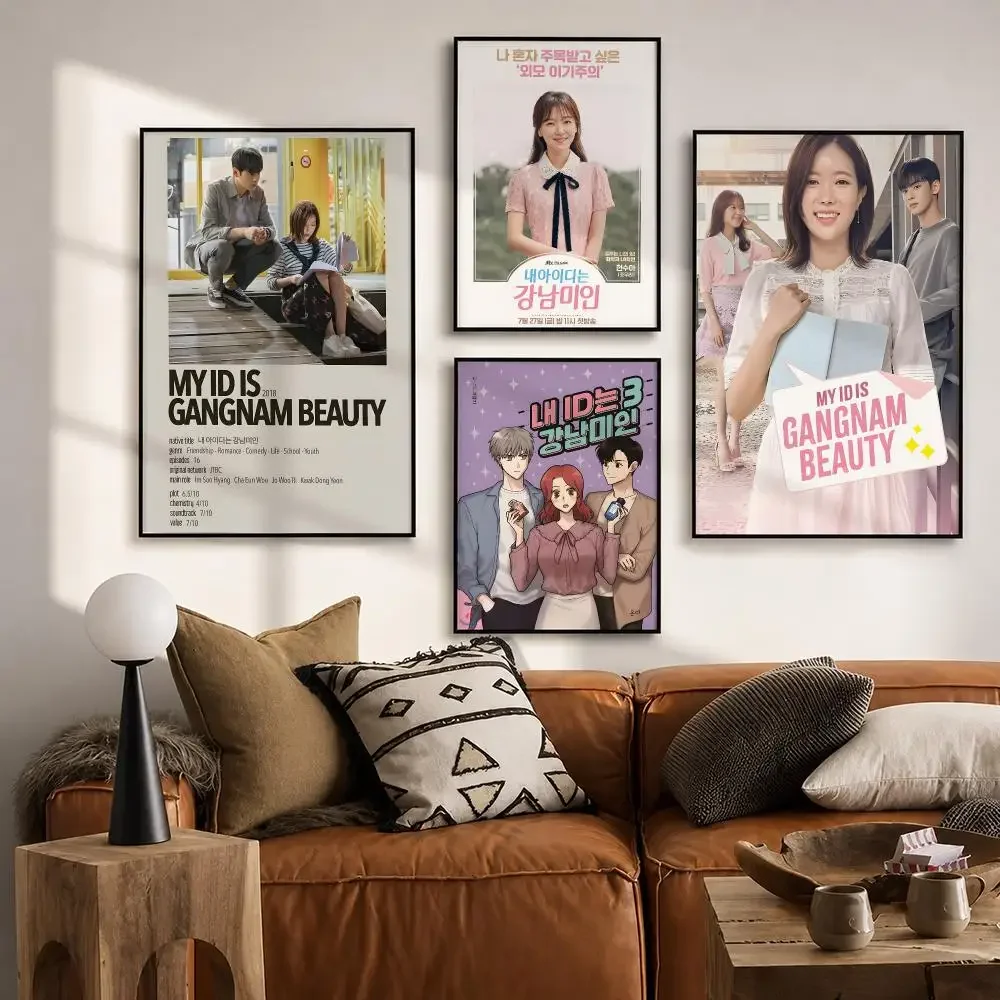My ID is Gangnam Beauty Poster HD poster wall art self-stick no-residue for home cafe office great gift