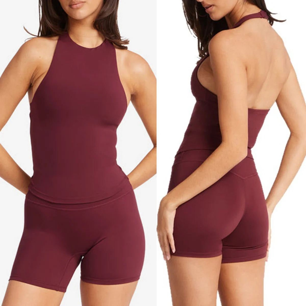 

women's Sports vest yoga suit beautiful back fitness tank top sports shorts running leggings yoga set sports bra fitness suit