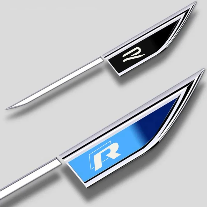 Car Door 3D Metal Sticker Flag Emblem for Volkswagen Vw R Racing Rline Passat Golf 3 4 5 6 7 Mk4 Mk5 Mk7 Tiguan Touareg CC GR SR