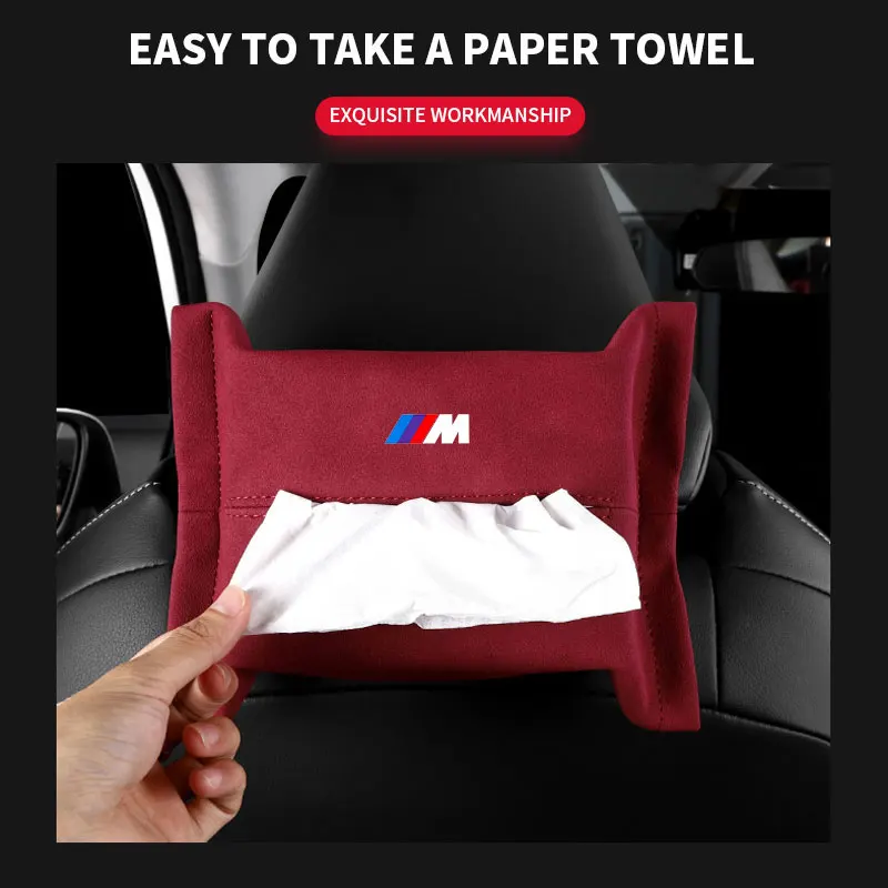 Car Seat Back Multifunctional Tissue Box Interior Storage Tissue Bag For BMW M E36 E46 E90 E60 F10 F30 F20 G30 X5 E70 E91 G20 X1