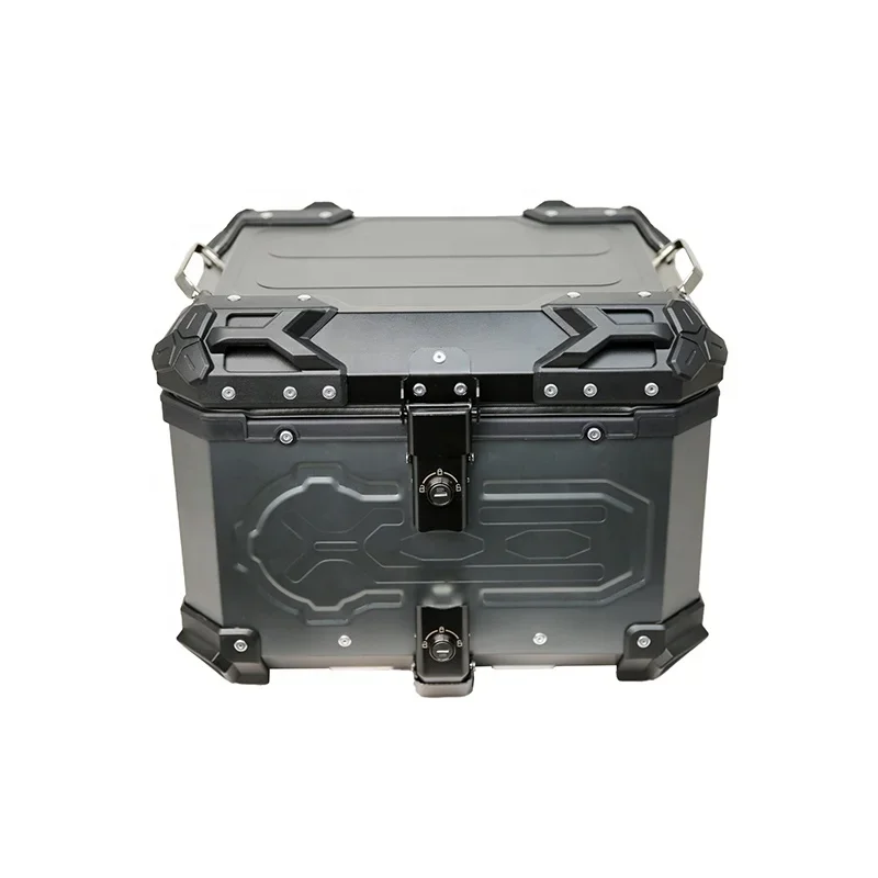 New Design 45L Universal Aluminum alloy tail box Waterproof caja superior de aluminio motorcycle top box Motorbike case