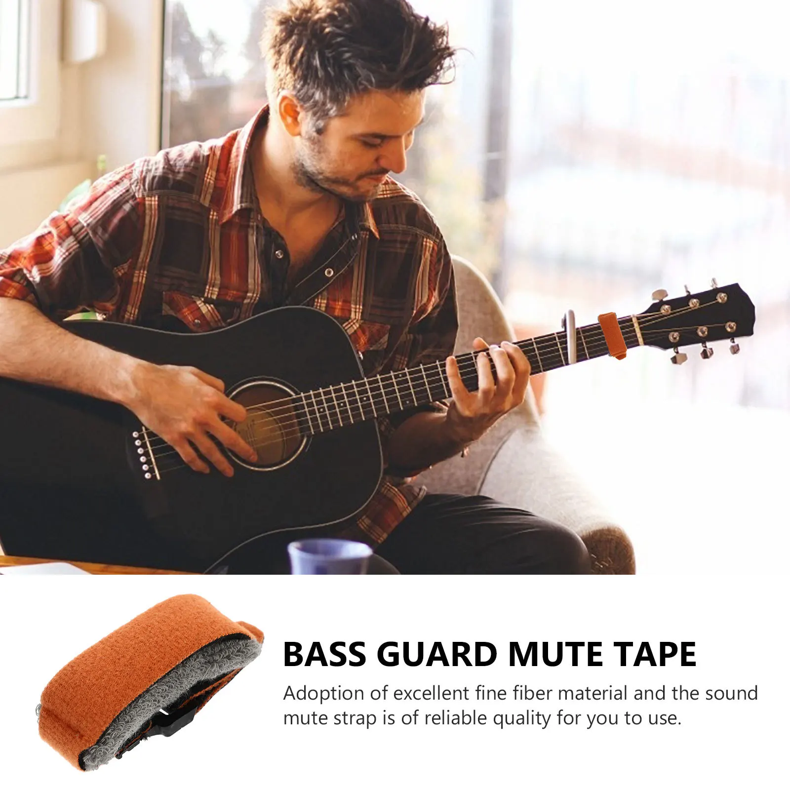 

1pc Guitar Sound Mute Strap Adjustable String Mute Dampener For Folk Instrument Accessory Reduce Resonance Noise Tool