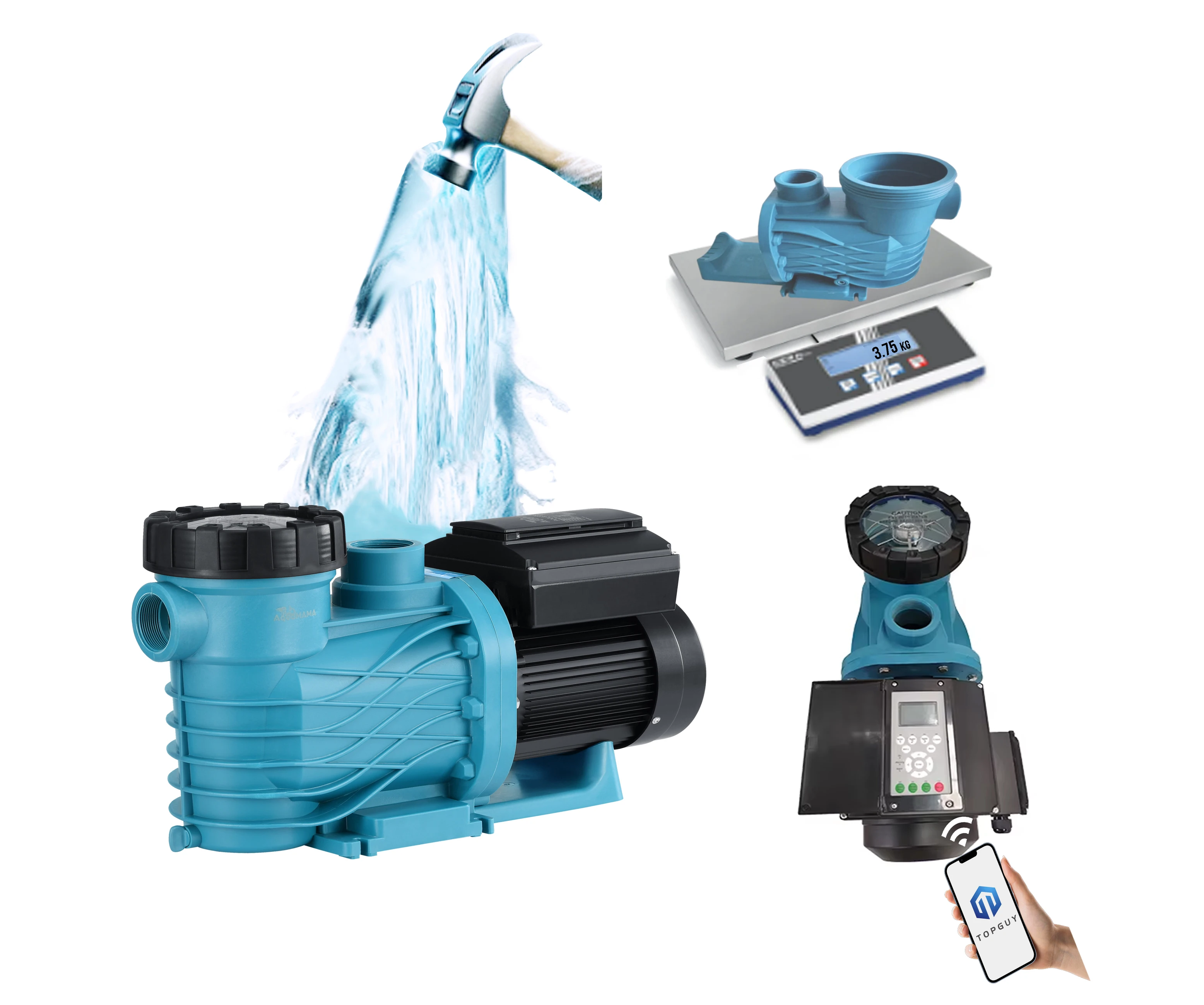 EAKP-200 Variable Speed Pump With WIFI Control For Swimming Pool Water Park Water Circulation