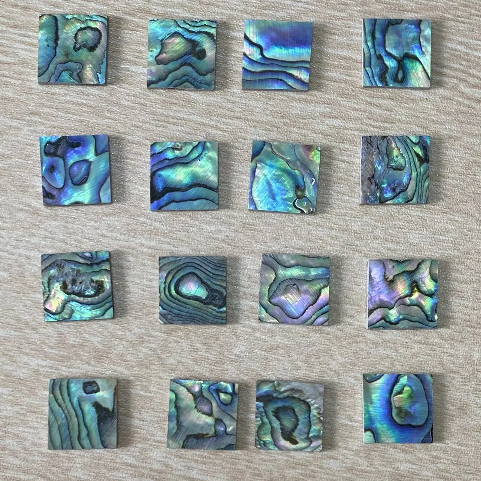 10x-ニュージーランド-アワビ-シェル-20x20x15mm-スライス-インレイ-ギター-ルシアー-スクエア
