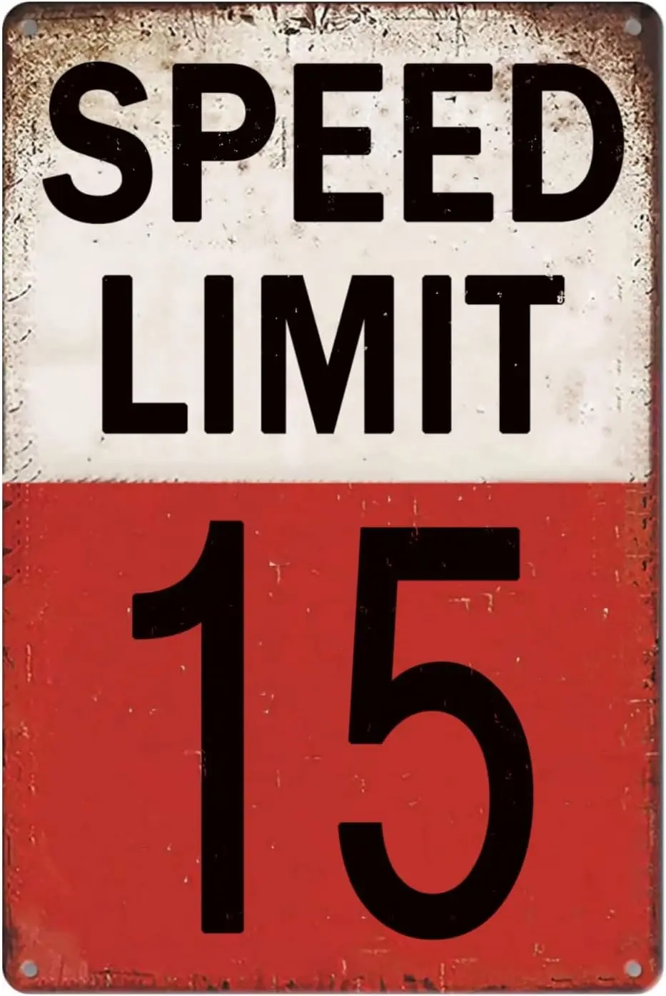 1p,Speed Limit 15 Mph Vintage Tin Metal Sign es Wall Mount, Pole Mount Warning Style