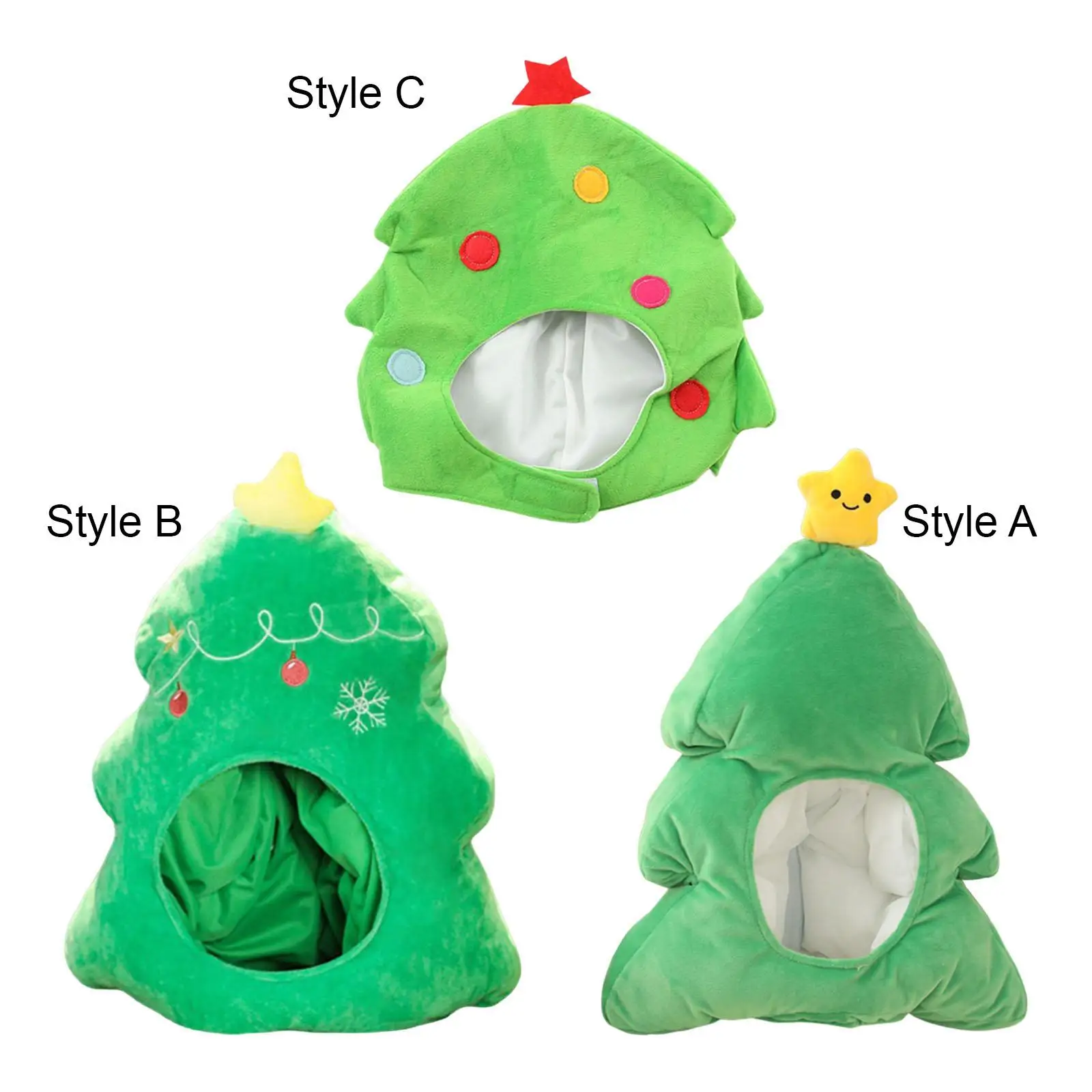 Christmas Tree Plush Hat Creative Photography Prop for Housewarming Christmas