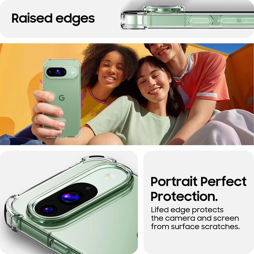 Shockproof Luxury Silicone Soft Ultra Thin Case For Google Pixel 9 8A 8 7 7A 6 Pro XL Clear Shell Back Cover For Google 8 A 9 XL