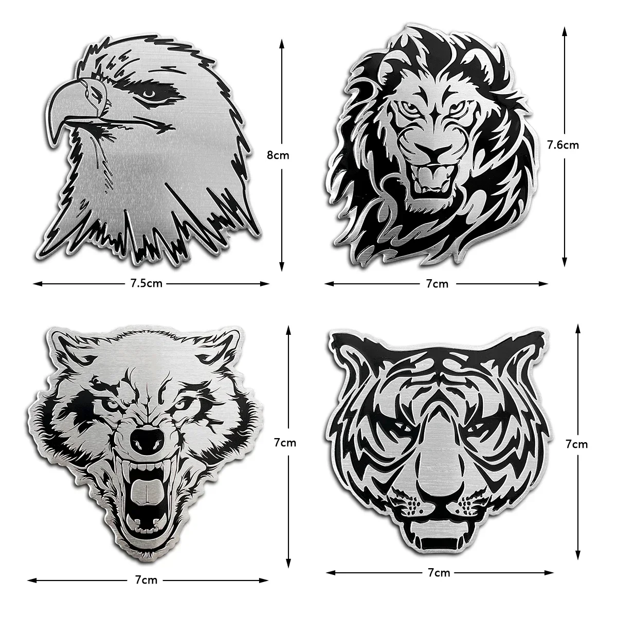 สติกเกอร์รูปทรงเรขาคณิต 4 ชิ้น/ชุด - สติกเกอร์ศิลปะมินิมอลสำหรับตกแต่งรถยนต์ รถจักรยานยนต์ ตัวถังรถ หมวกกันน็อค