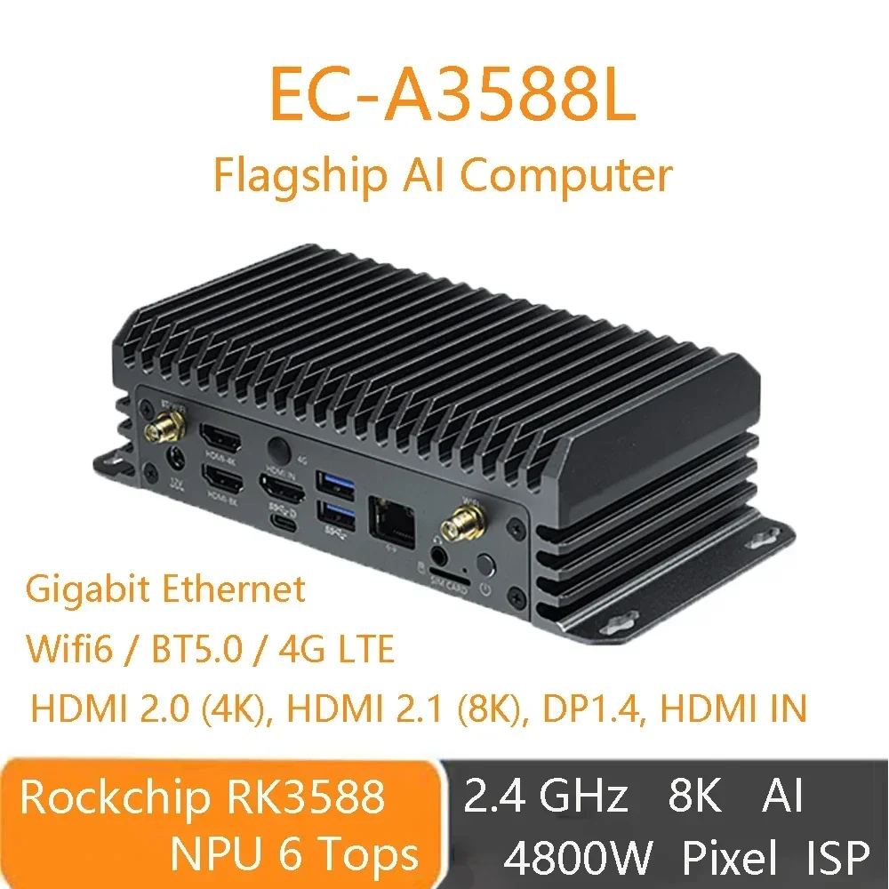 Imagem -06 - Computador Flagship Firefly ai Rk3588 Octa-core 64bit 24 Ghz Npu hd 8k 6tops Gigabit Ethernet de Potência de Computação M.2 Wifi Ec-a3588l