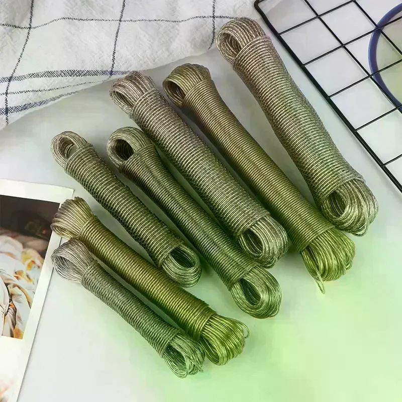 10/20/30/50M PVC Coating Steel Clothesline Outdoor Portable Clothesline Garden Camping Travel Clothes Drying Rope