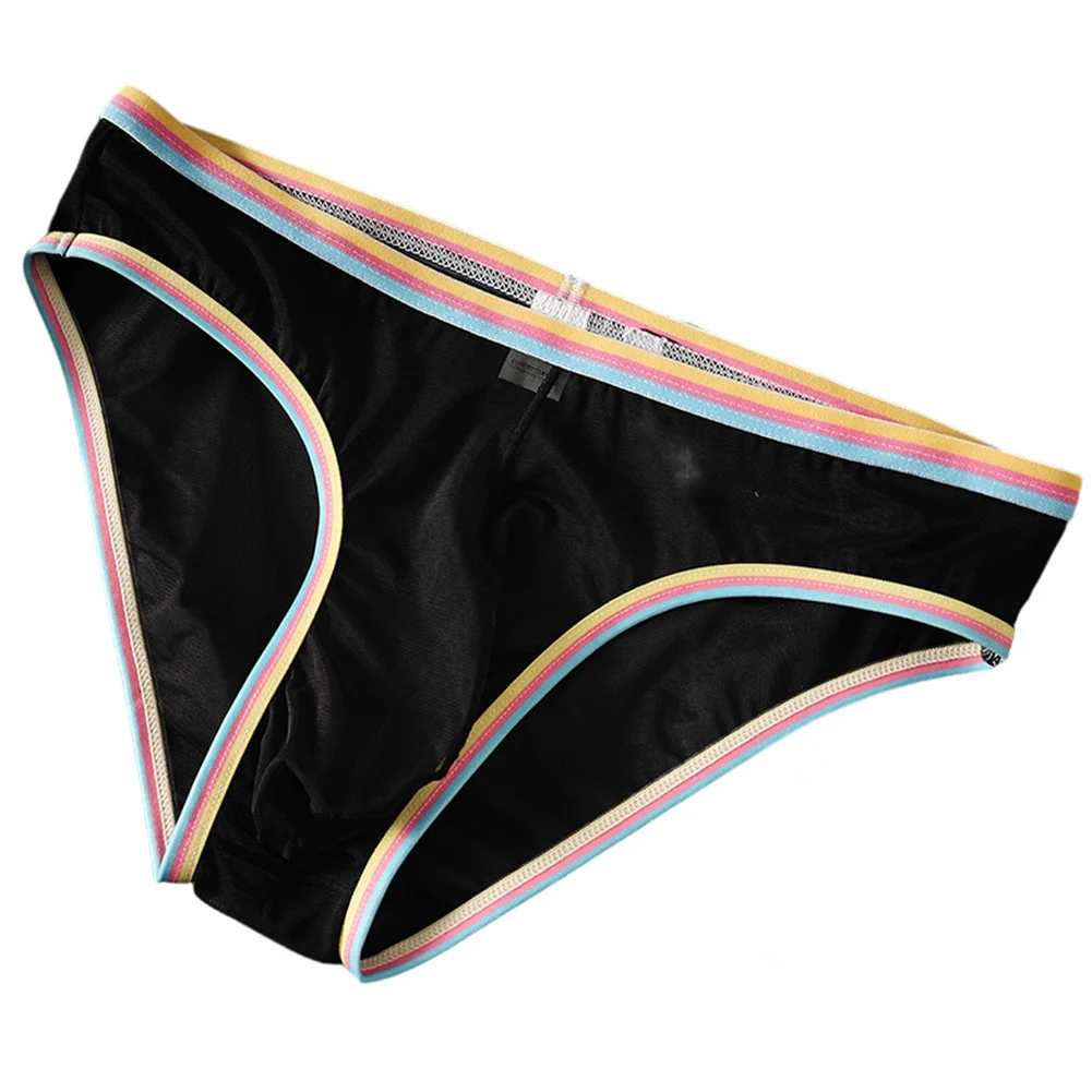 Men Mesh Briefs Perspective Low Rise Underpants Bulge Pouch Lingerie Underwear